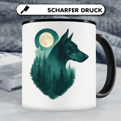 Tasse mit dem Motiv Dobermann im Mondwald - Ansicht 5