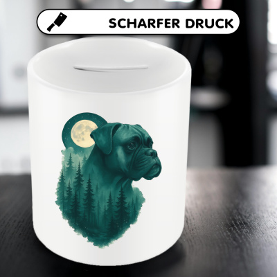 Spardose mit dem Motiv Boxer im Mondwald - Ansicht 5