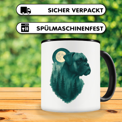 Tasse mit dem Motiv Boxer im Mondwald - Ansicht 4