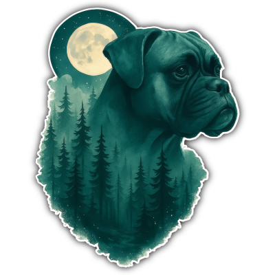Wandtattoo  Boxer im Mondwald 