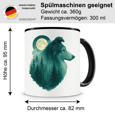 Tasse mit dem Motiv Collie im Mondwald - Ansicht 2