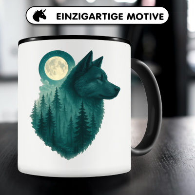 Tasse mit dem Motiv Akita im Mondwald - Ansicht 3