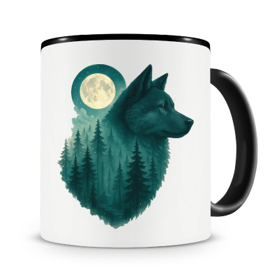 Tasse mit dem Motiv Akita im Mondwald