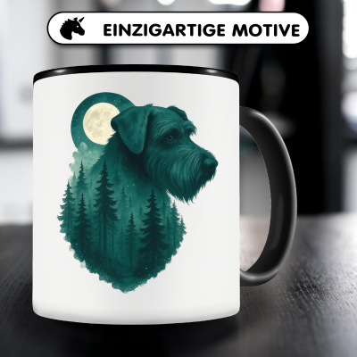 Tasse mit dem Motiv Riesenschnauzer im Mondwald - Ansicht 3