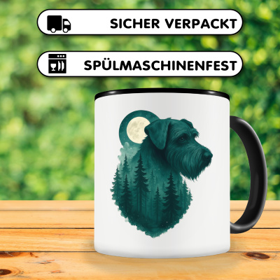 Tasse mit dem Motiv Riesenschnauzer im Mondwald - Ansicht 4