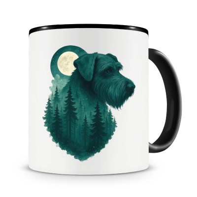 Tasse mit dem Motiv Riesenschnauzer im Mondwald