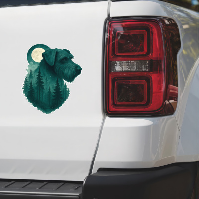 Riesenschnauzer im Mondwald Aufkleber Bunt - Ansicht 2