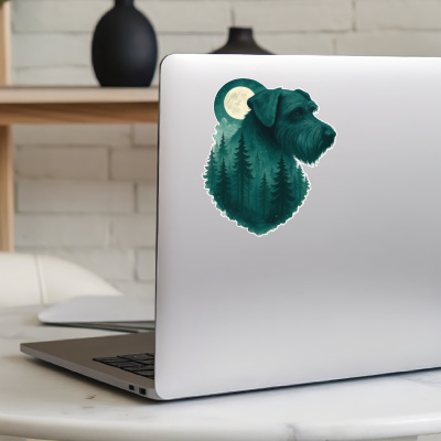 Riesenschnauzer im Mondwald Aufkleber Bunt - Ansicht 5