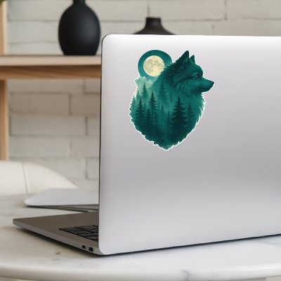 Deutscher Spitz im Mondwald Aufkleber Bunt - Ansicht 5