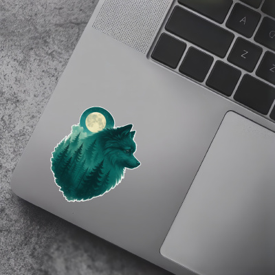 Deutscher Spitz im Mondwald Aufkleber Bunt - Ansicht 7