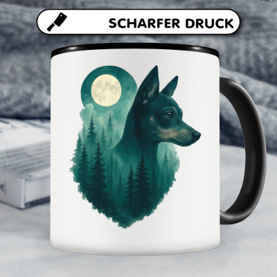 Tasse mit dem Motiv Zwergpinscher im Mondwald - Ansicht 5