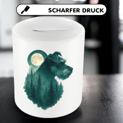 Spardose mit dem Motiv Zwergschnauzer im Mondwald - Ansicht 5