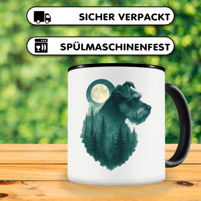 Tasse mit dem Motiv Zwergschnauzer im Mondwald - Ansicht 4