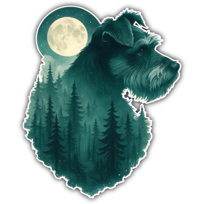 Wandtattoo  Zwergschnauzer im Mondwald 