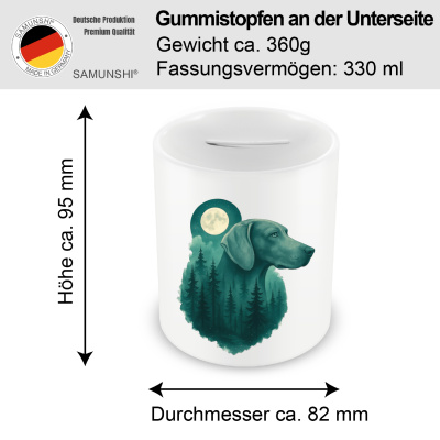 Spardose mit dem Motiv Weimaraner im Mondwald - Ansicht 2