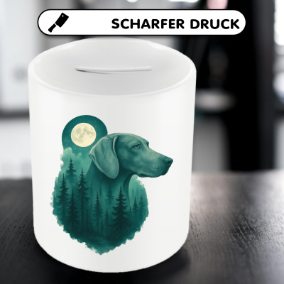 Spardose mit dem Motiv Weimaraner im Mondwald - Ansicht 5