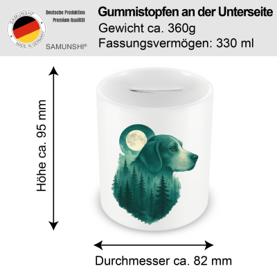 Spardose mit dem Motiv Beagle im Mondwald - Ansicht 2