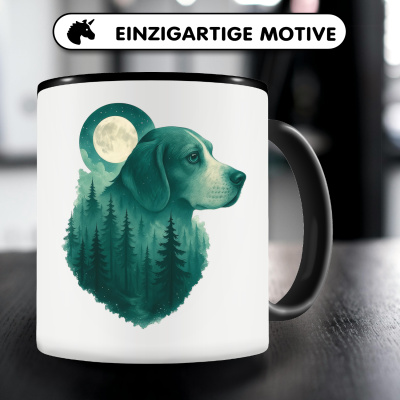 Tasse mit dem Motiv Beagle im Mondwald - Ansicht 3