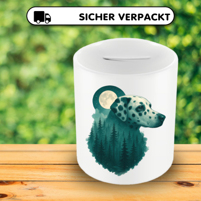 Spardose mit dem Motiv Dalmatiner im Mondwald - Ansicht 4