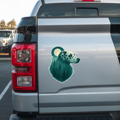 Dalmatiner im Mondwald Aufkleber Bunt - Ansicht 2