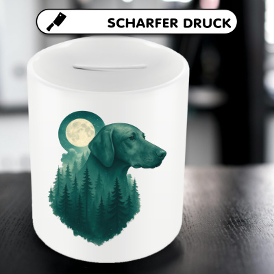 Spardose mit dem Motiv Magyar Vizsla im Mondwald - Ansicht 5