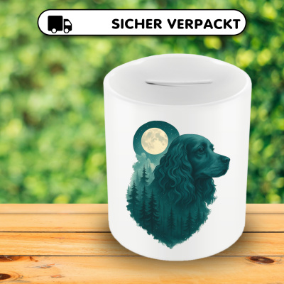 Spardose mit dem Motiv Cocker Spaniel im Mondwald - Ansicht 4