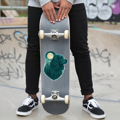 Cocker Spaniel im Mondwald Aufkleber Bunt - Ansicht 6