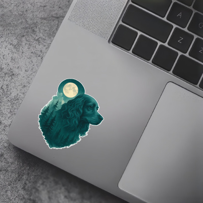 Cocker Spaniel im Mondwald Aufkleber Bunt - Ansicht 7