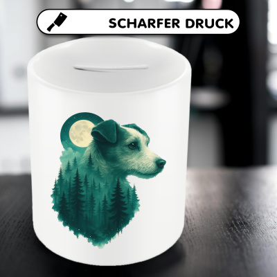 Spardose mit dem Motiv Parson Russell Terrier im Mondwald - Ansicht 5