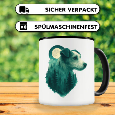 Tasse mit dem Motiv Parson Russell Terrier im Mondwald - Ansicht 4