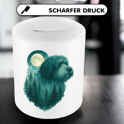 Spardose mit dem Motiv Tibet Terrier im Mondwald - Ansicht 5