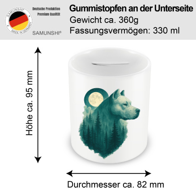 Spardose mit dem Motiv Dogo Argentino im Mondwald - Ansicht 2