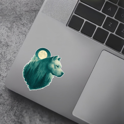 Dogo Argentino im Mondwald Aufkleber Bunt - Ansicht 7