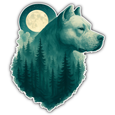 Wandtattoo  Dogo Argentino im Mondwald 