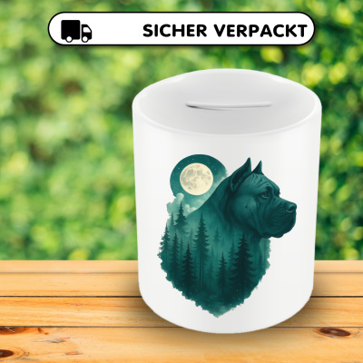 Spardose mit dem Motiv Dogo Canario im Mondwald - Ansicht 4