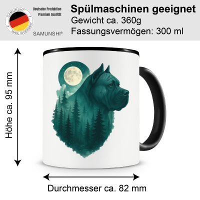 Tasse mit dem Motiv Dogo Canario im Mondwald - Ansicht 2
