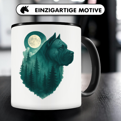 Tasse mit dem Motiv Dogo Canario im Mondwald - Ansicht 3