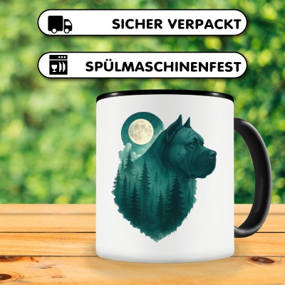 Tasse mit dem Motiv Dogo Canario im Mondwald - Ansicht 4