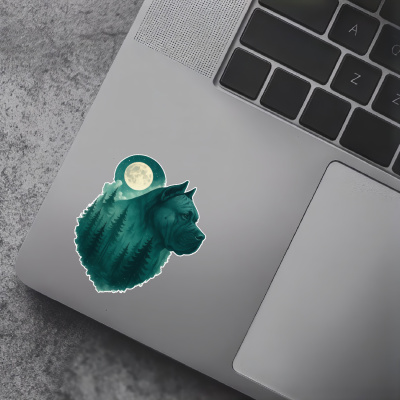 Dogo Canario im Mondwald Aufkleber Bunt - Ansicht 7