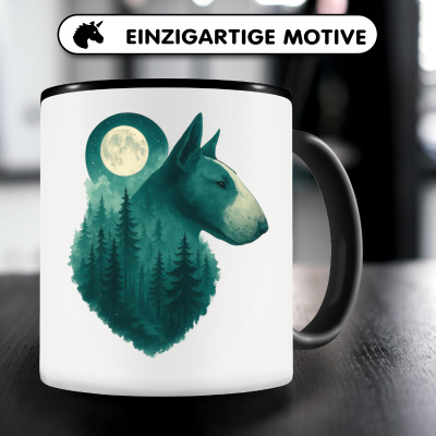 Tasse mit dem Motiv Bullterrier im Mondwald - Ansicht 3