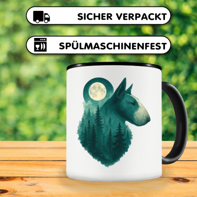 Tasse mit dem Motiv Bullterrier im Mondwald - Ansicht 4