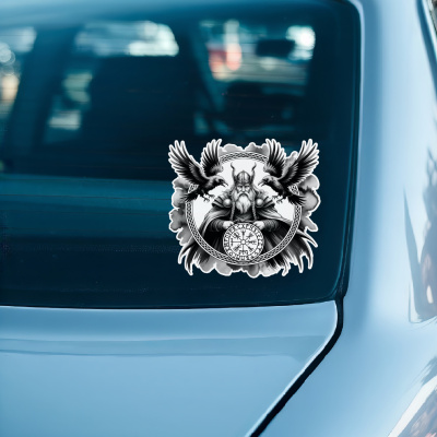 Odin mit Huginn und Muninn Aufkleber - Ansicht 3