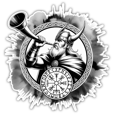 Buntes Wandtattoo  Heimdall Wchter der Gtter 