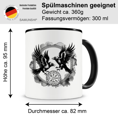 Tasse mit dem Motiv Huginn und Muninn - Ansicht 2