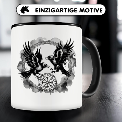 Tasse mit dem Motiv Huginn und Muninn - Ansicht 3