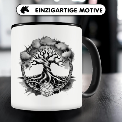 Tasse mit dem Motiv Yggdrasil Baum des Lebens - Ansicht 3