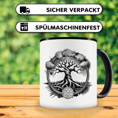 Tasse mit dem Motiv Yggdrasil Baum des Lebens - Ansicht 4