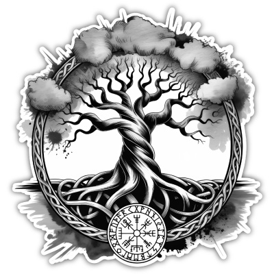 Yggdrasil Baum des Lebens Aufkleber