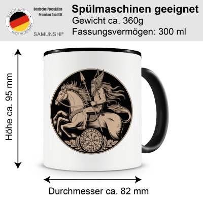Tasse mit dem Motiv Odin mit Sleipnir Sepia - Ansicht 2