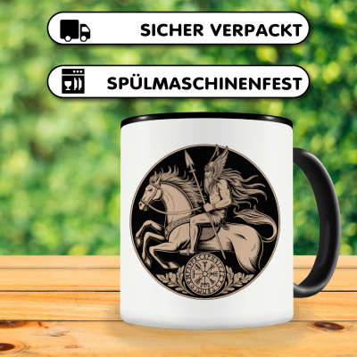 Tasse mit dem Motiv Odin mit Sleipnir Sepia - Ansicht 4